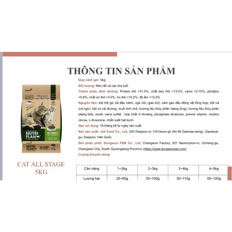 [Bán sỉ] Thức ăn cho mèo NutriPlan All Dtage bao 5kg thức hạt cao cấp nhập khẩu Hàn Quốc!!!
