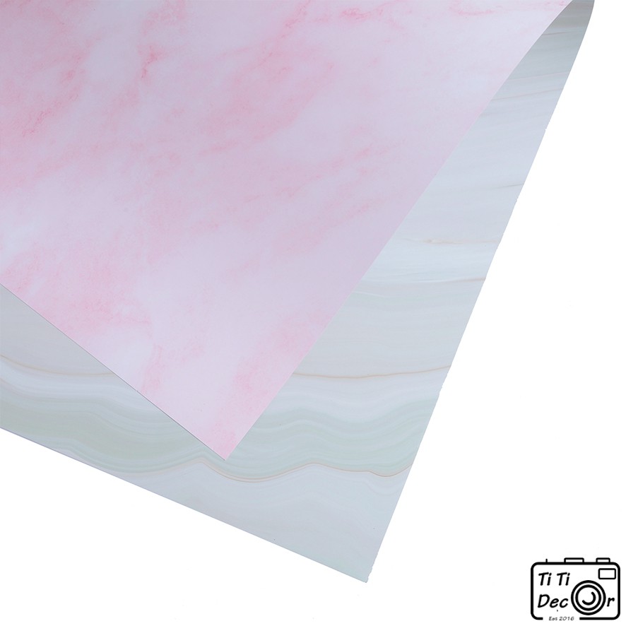 (Lỗi hỏng đổi mới) Phông nền chụp ảnh giấy vân đá hồng - trắng 2 mặt phông nền 3D phông nền giấy TITI DECOR