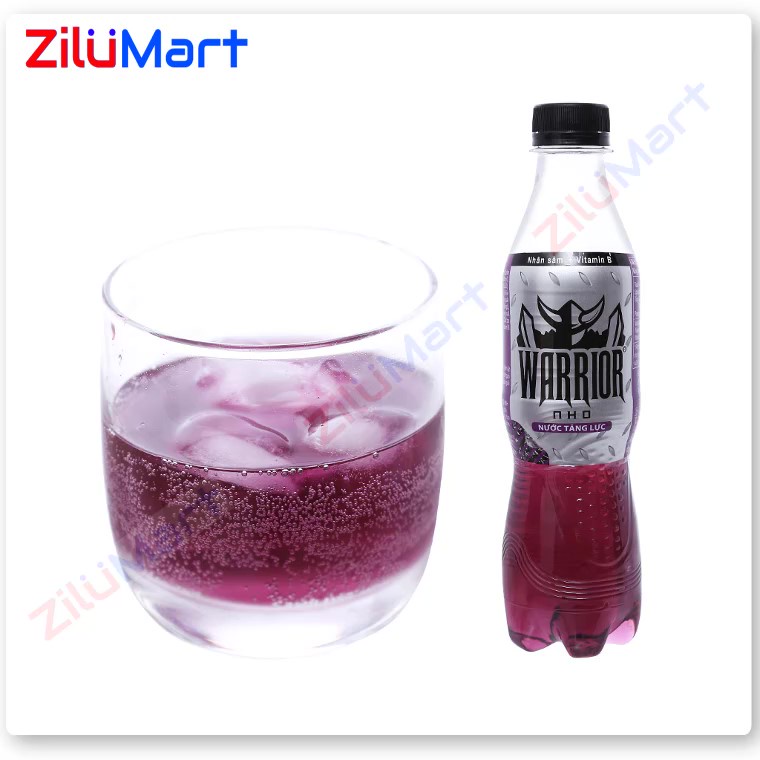 Lốc 6 chai nước tăng lực Warrior hương nho loại 330ml