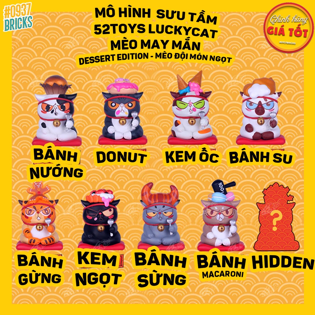 MÔ HÌNH SƯU TẦM NEKO LUCKYCAT MÈO MAY MẮN QUÝ MÃO DESSERT EDITION MÈO ĐỘI MÓN NGỌT 0937BRICKS