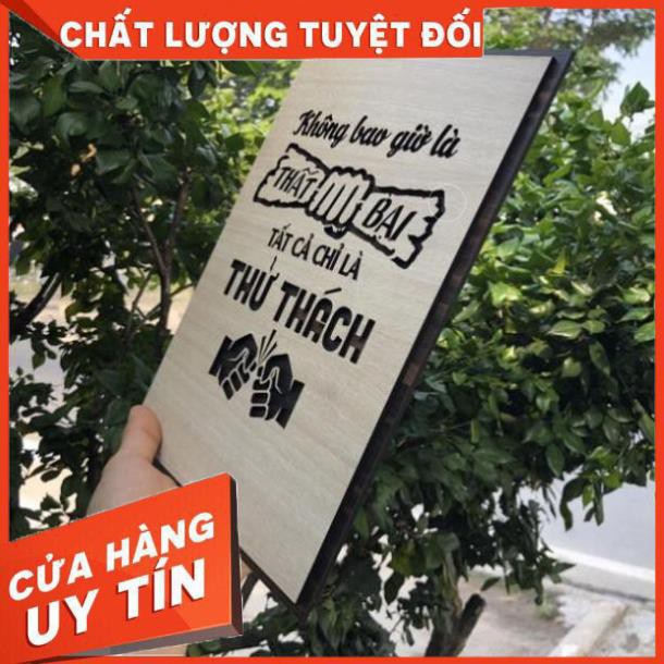 [Không bao giờ là thất bại, tất cả chỉ là thử thách] Tranh treo tường Gỗ trang trí phòng tạo động lực 20x27cm