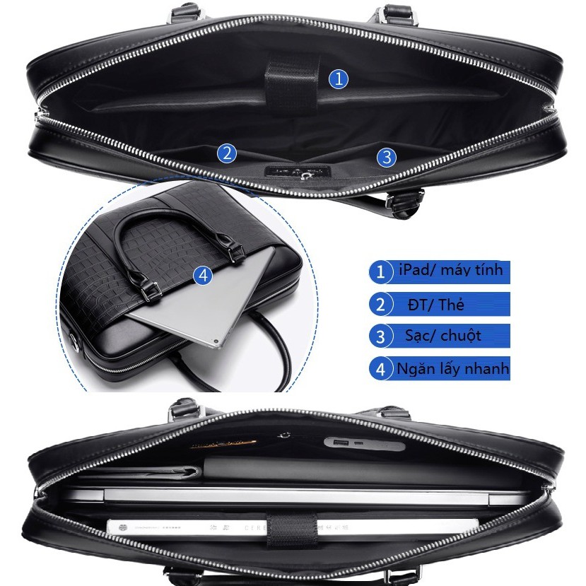 Cặp da FSD vân cá sấu 2021