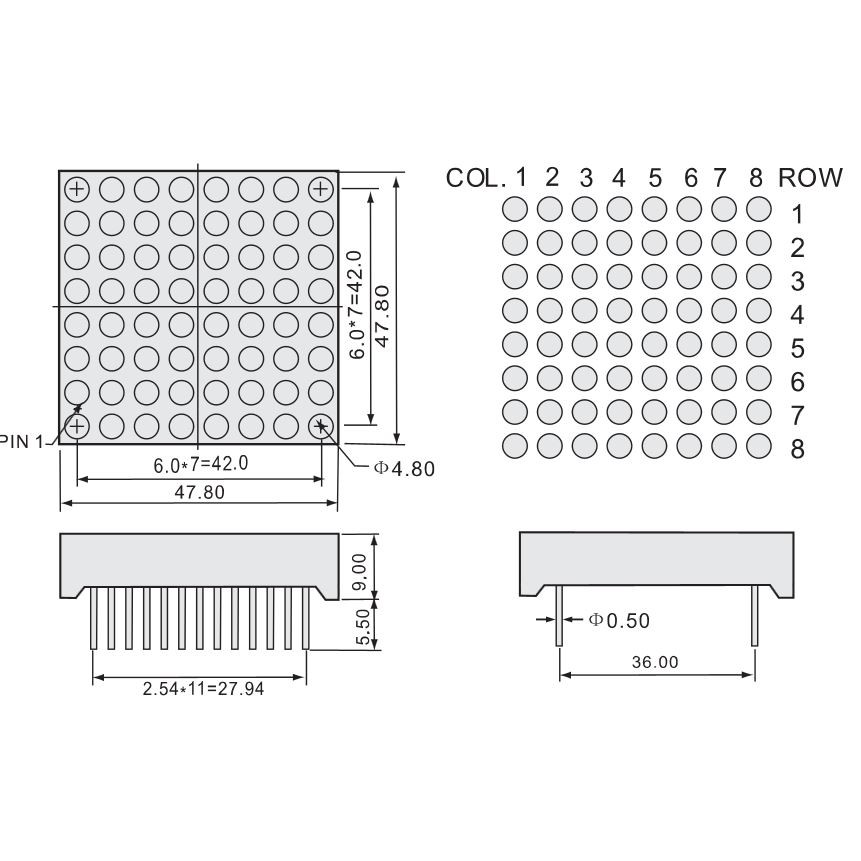 LED ma trận 2 màu (maxtrix LED)