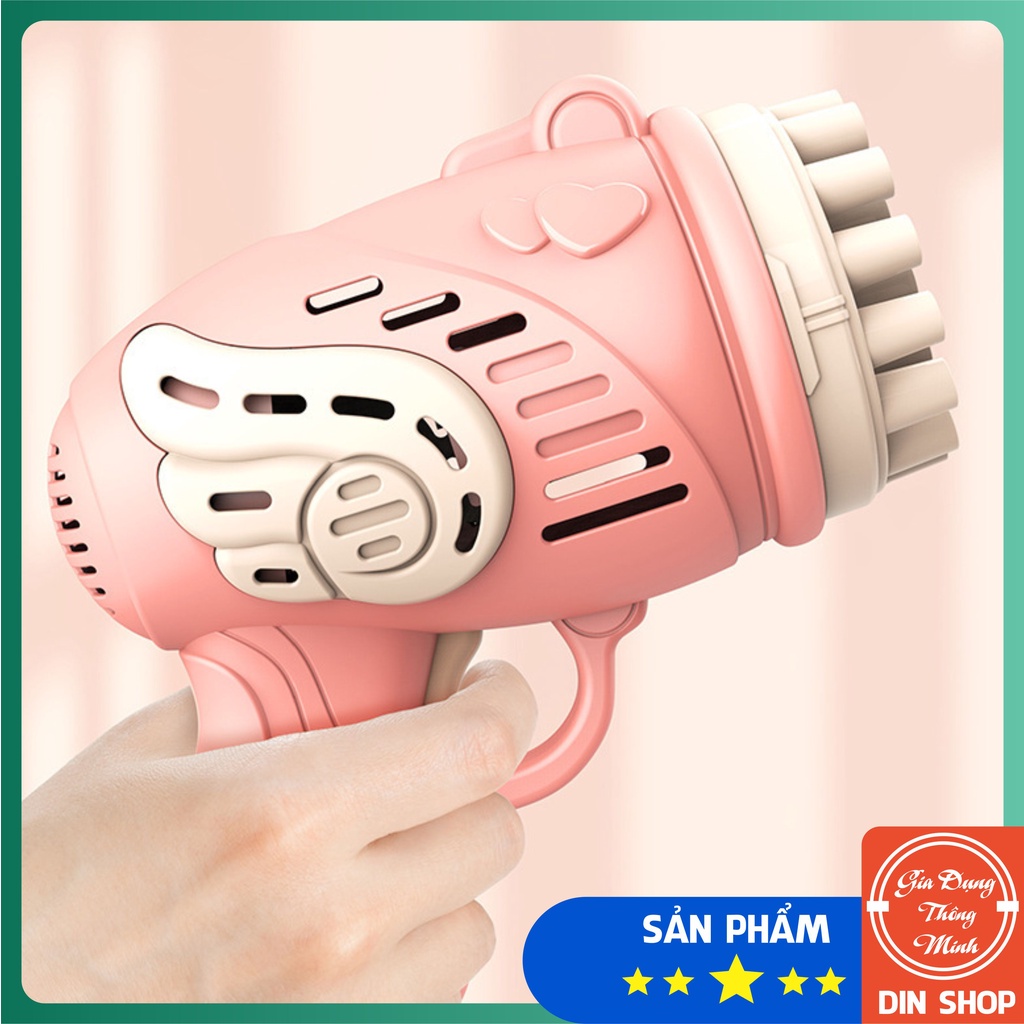 Súng bắn bong bóng xà phòng 23 / 32 nòng chạy bằng pin siêu mạnh kèm dung dịch pha bong bóng nhiều màu an toàn cho bé