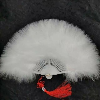 quạt lông hầu đồng trắng,quạt lông,quạt lông vũ