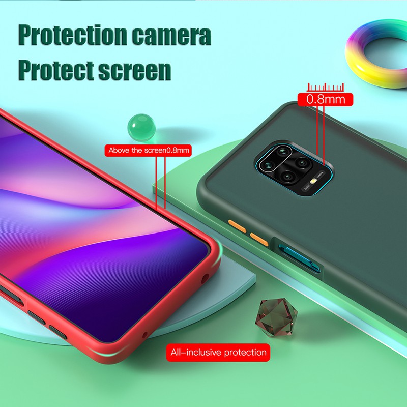 Ốp điện thoại nhám phối màu cho Xiaomi Poco X3 / Xiaomi Note 10 Lite / Redmi Note 9 / Redmi Note 9s / Redmi Note 9 Pro