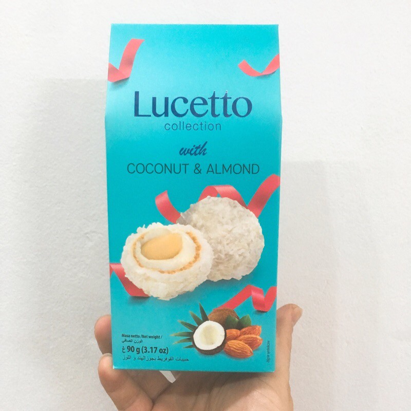 kẹo socola hạnh nhân phủ dừa Lucetto Ba Lan 90gr date 30/9/2021