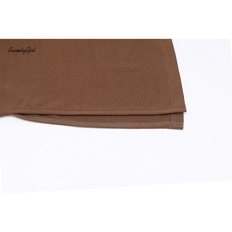 Quần Dài Ống Loe Màu Nâu Trơn Thời Trang 2022 Gợi Cảm Cho Nữ