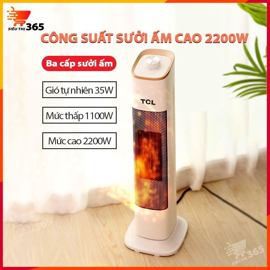 Quạt sưởi ấm_máy sưởi gốm_TCL dáng đứng cao cấp- Ấm áp - An toàn - Đầu xoay góc rộng đa năng - SIÊU THỊ 365 QC1
