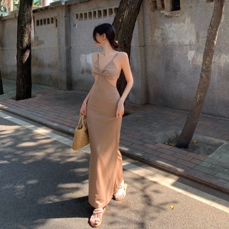 Đầm Hai Dây Cut Eo Siêu Tôn Dáng