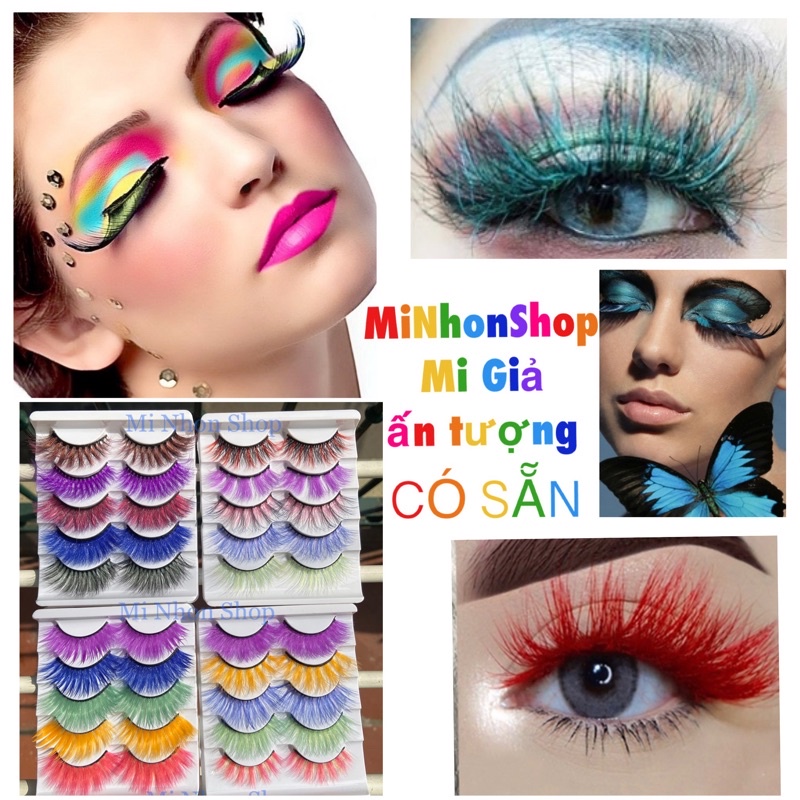 SET 5 cặp LÔNG MI GIẢ ẤN TƯỢNG cho hoá trang, cosplay, trang điểm chuyên nghiệp Hàng Có Sẵn tại MiNhonShop