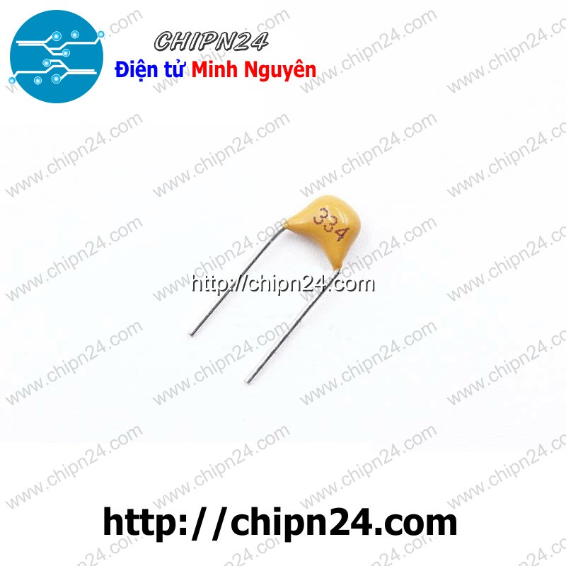 [25 CON] (KG2) Tụ Tantalum Cắm 334p 50V DIP (334 330nF 0.33uF)