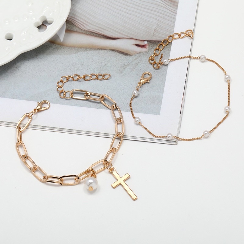 set 2 lắc tay dễ thương combo vòng tay hình thánh giá