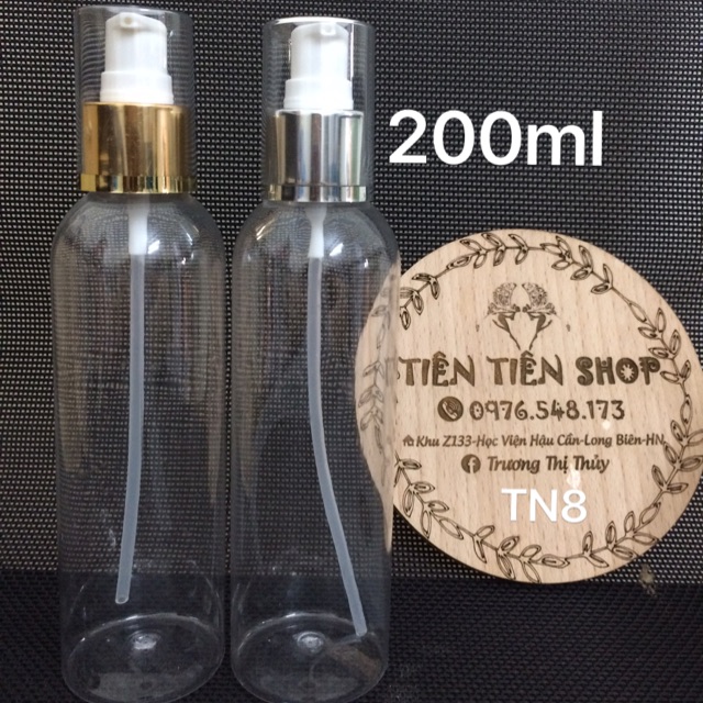 Chai nhựa trong 200ml đầu xịt giọt