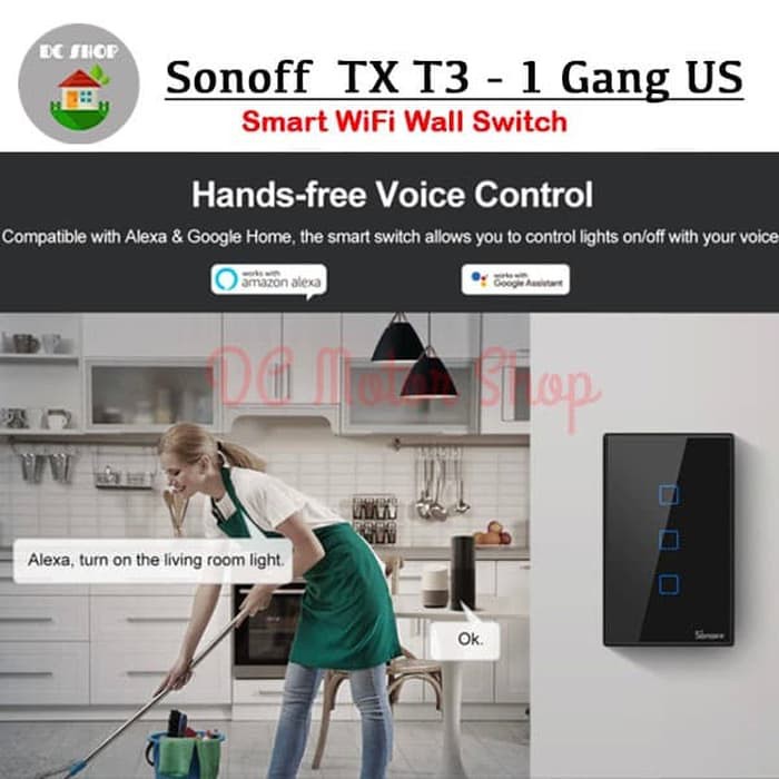 Công Tắc Cảm Ứng Thông Minh Sonoff Touch Tx T3 Us-1gang Rf 433mhz