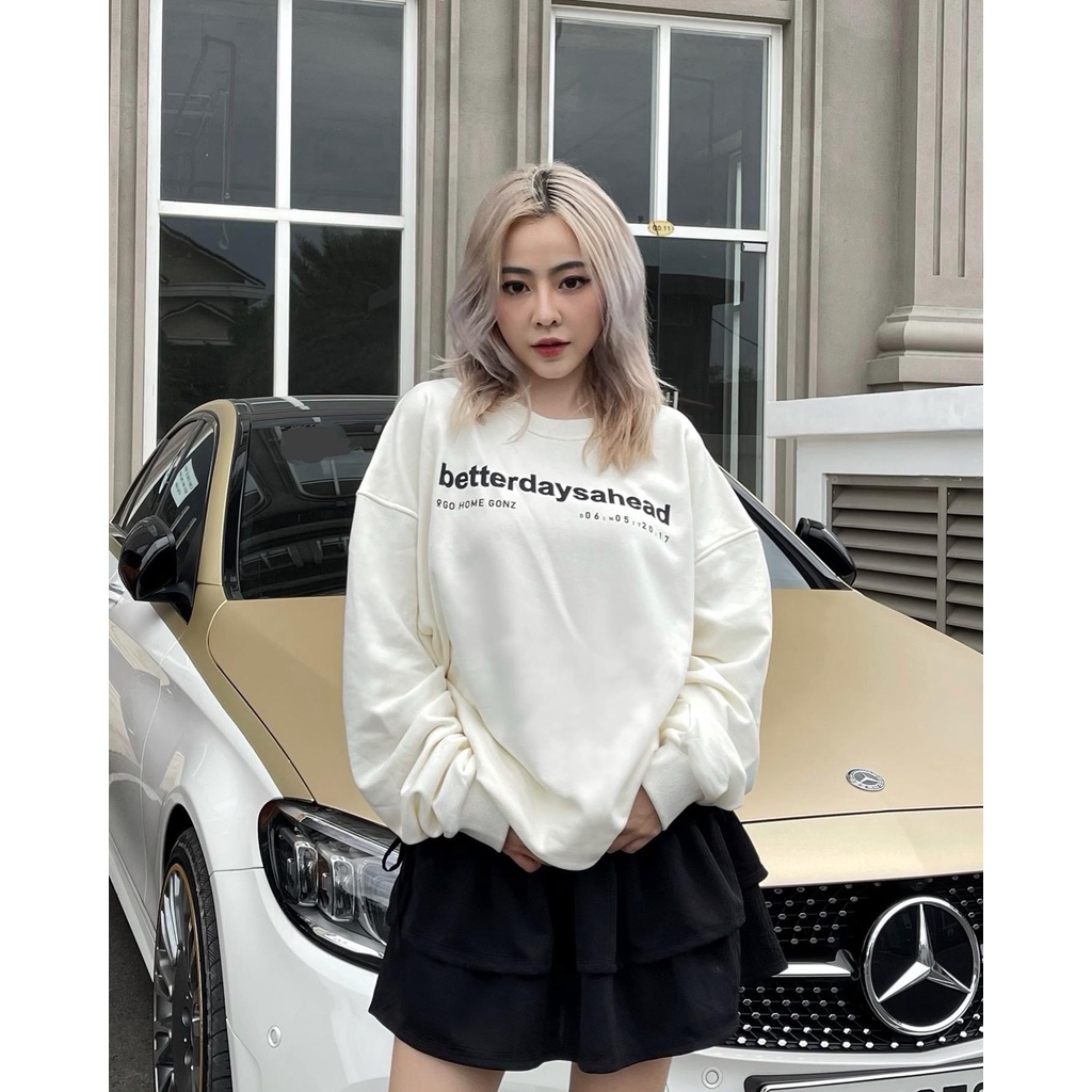 Áo Sweater Form Rộng Mùa Đông Sweater Betterdaysahead Gonz - Màu Trắng