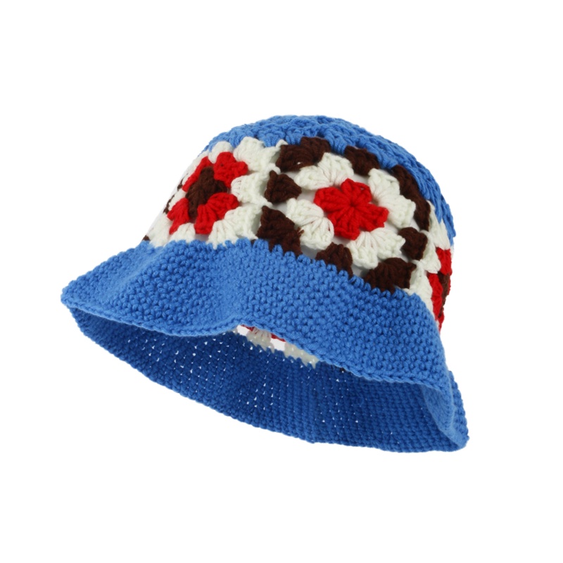 Nón Tai Bèo Đan Len Thoáng Khí Màu Sắc Tương Phản Phong Cách Hàn Quốc