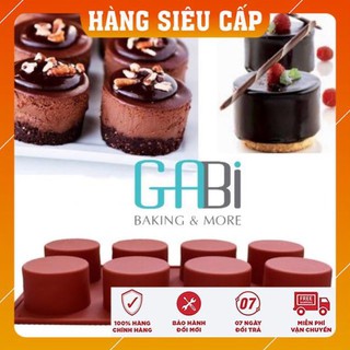 Khuôn silicon 8 ô hình trụ làm bánh mousse