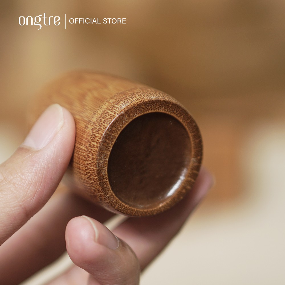 Bộ 5 chén trà bằng tre, cao cấp, sang trọng, khắc tên logo làm quà tặng - ONGTRE