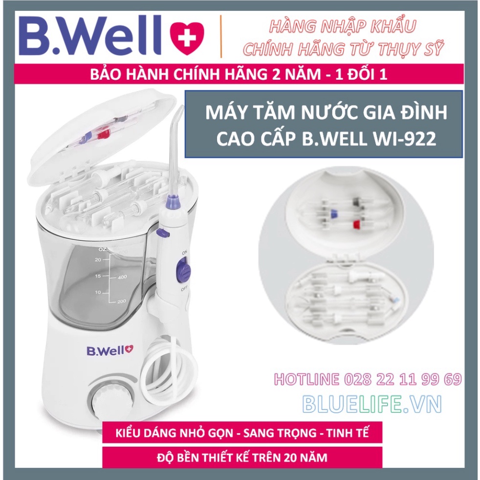 [SIEU SALE] * [SẢN XUẤT TẠI THỤY SĨ] -  MÁY TĂM NƯỚC GIA ĐÌNH CAO CẤP B.WELL WI-922 - BẢO HÀNH 2 NĂM - 1 ĐỔI 1 + TẶNG MÁ