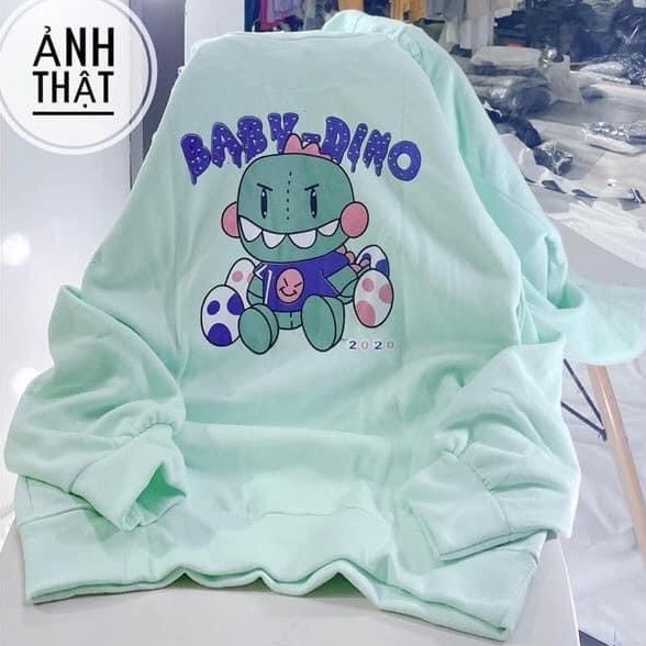 Áo Hoodie Baby Dino Áo Hoodie Nỉ Ngoại Siêu Cute Form Unisex Nam Nữ [Ảnh Thật]