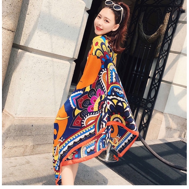 [Hàng Loại 1] Khăn Choàng Đi Biển Chống Nắng Hoạ Tiết Voi Vàng Chụp Ảnh Siêu Đẹp