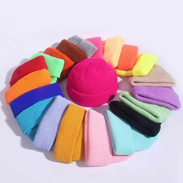 Mũ Len màu Trơn Dáng Ngắn Bianie 21cm