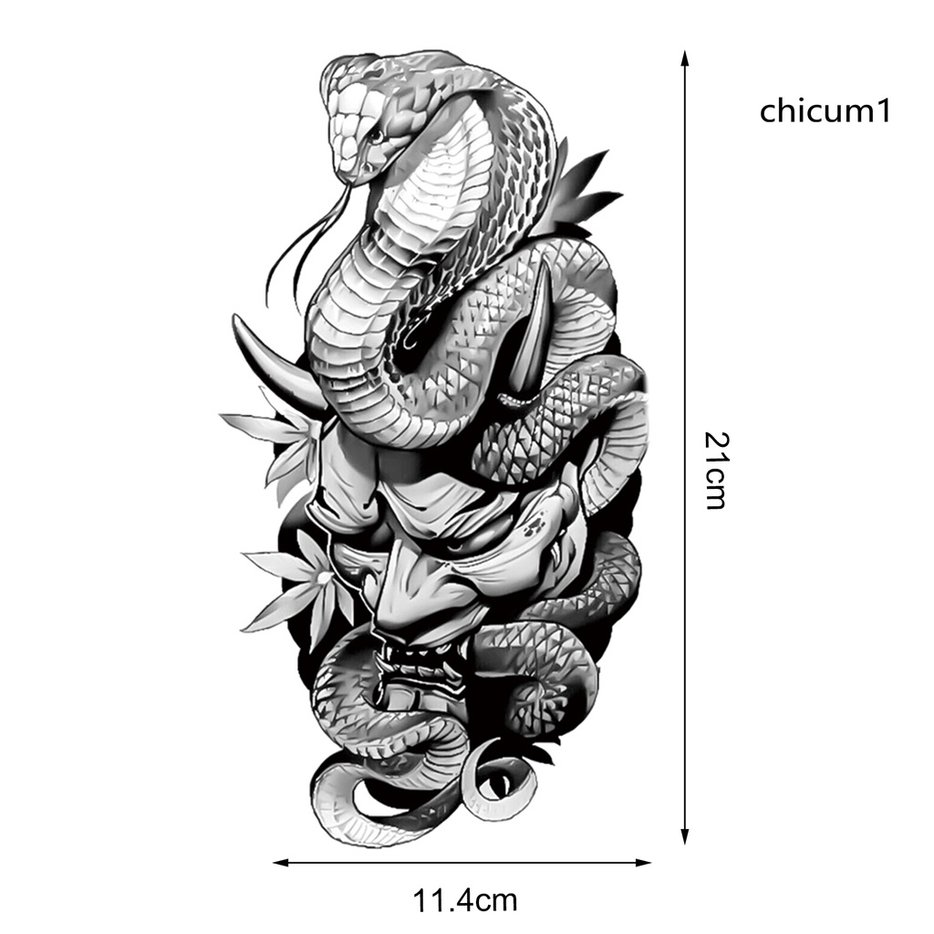Set 5 Giấy Hình Xăm Tạm Thời Siêu Mỏng Hình Hổ Trắng Đen