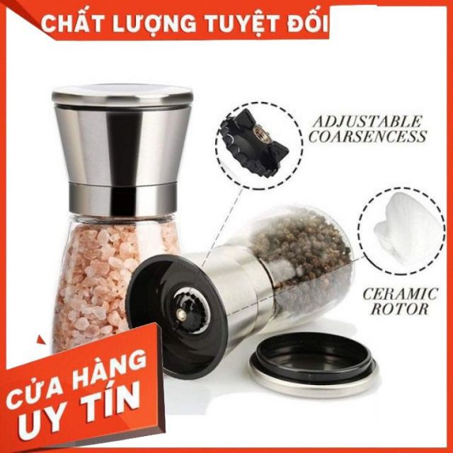 Hũ xay tiêu thủy tinh, nắp inox tiện lợi, dung tích 180mL - M126