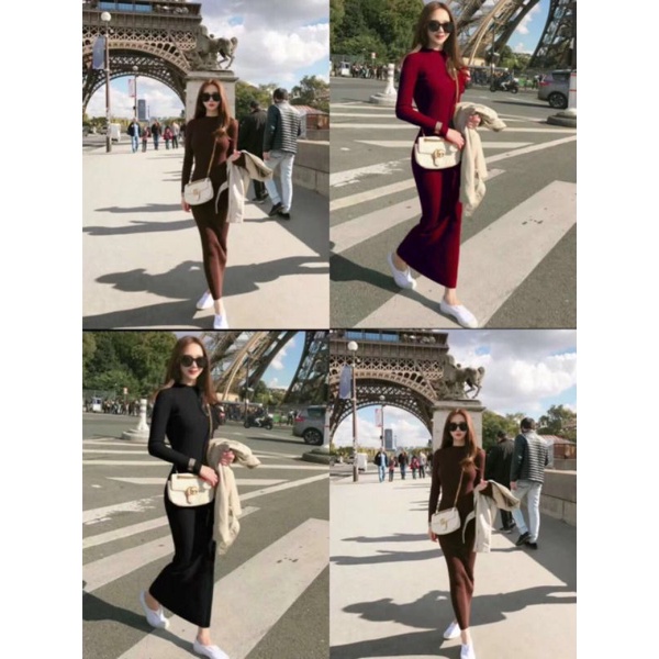 Váy len ôm body dáng dài hàng QCL1