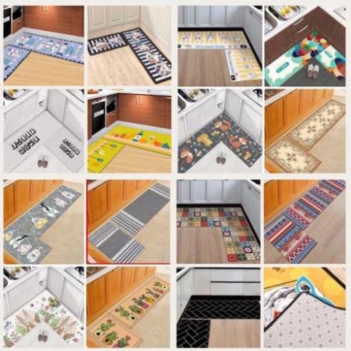 Thảm trang trí nhà bếp, phòng khách Bộ 2 chiếc Thảm Nhà Bếp Cao Cấp ( 1 Dài + 1 Ngắn) | BigBuy360 - bigbuy360.vn