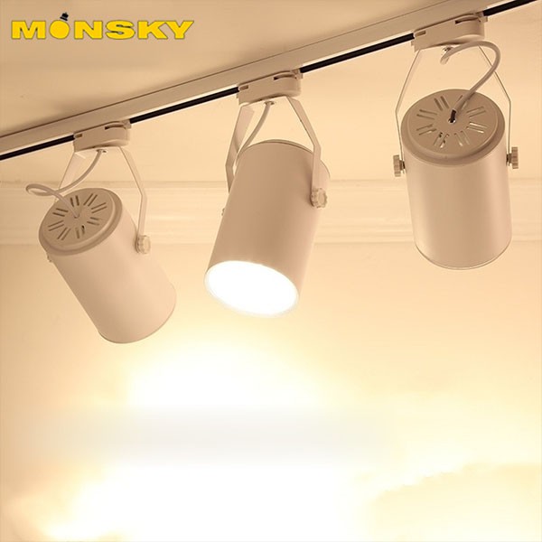 Combo 3 đèn rọi ray MONSKY kèm 1 ray 1 mét vỏ trắng tiết kiệm năng lượng
