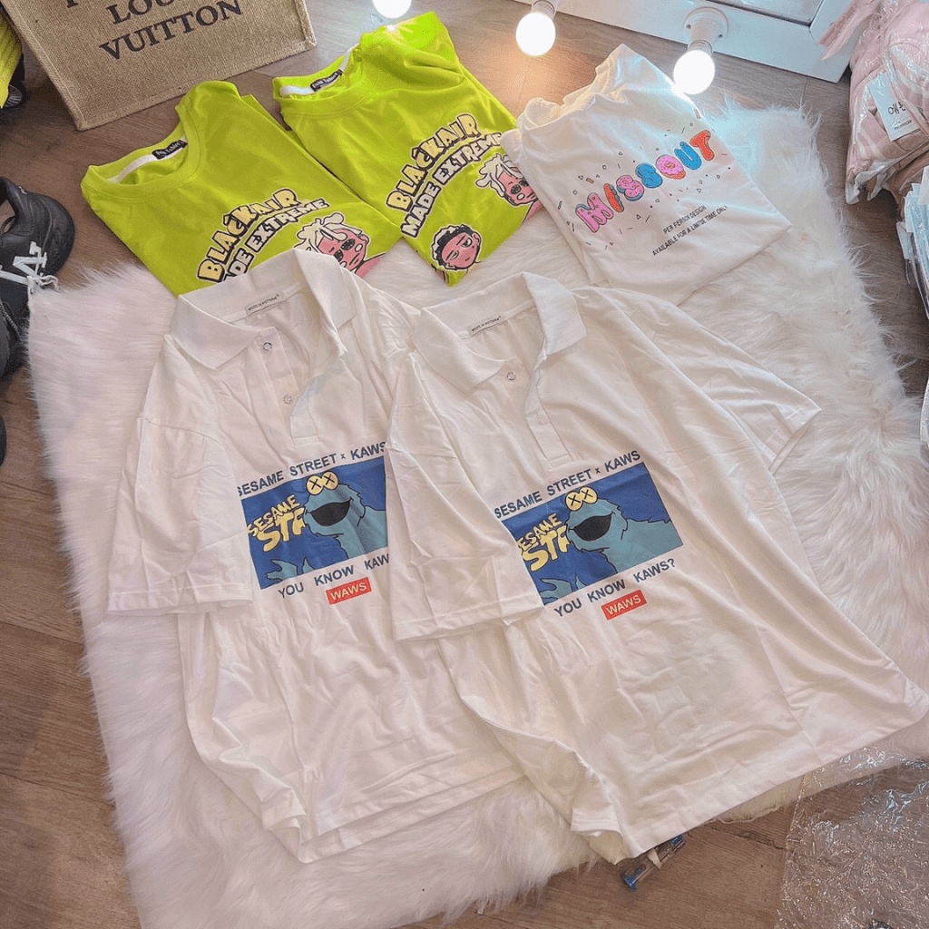 (HCM) Áo thun cổ trụ fom rộng thời trang genz , phong cách hàn quốc  , siêu hot hit KME STORE