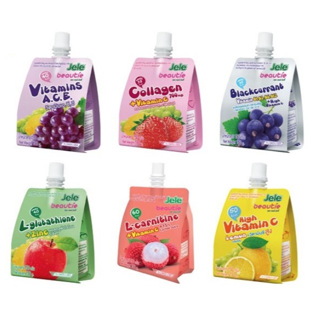 Nước ép trái cây thạch Jele Beautie Vitamin A, C, E 150g Thái Lan