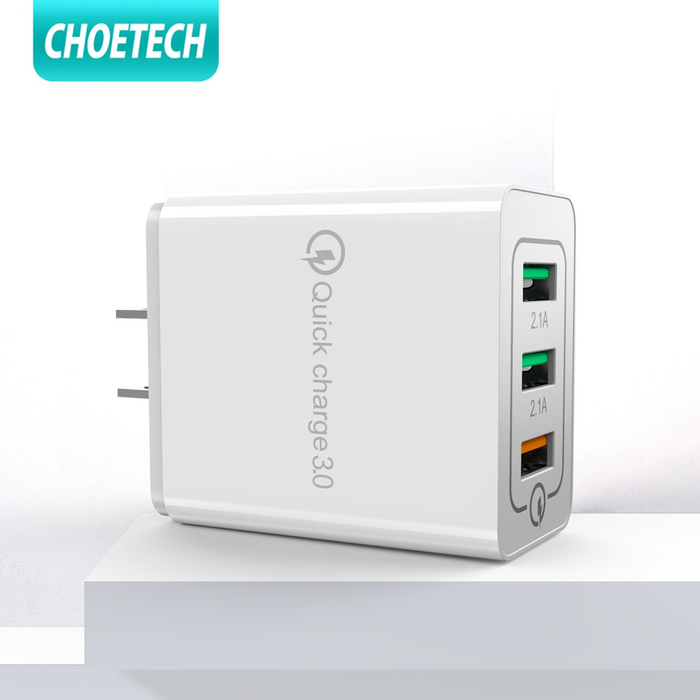 Cốc sạc cắm tường CHOETECH 12W USB 3.0 sạc nhanh cho iPhone Samsung Phone