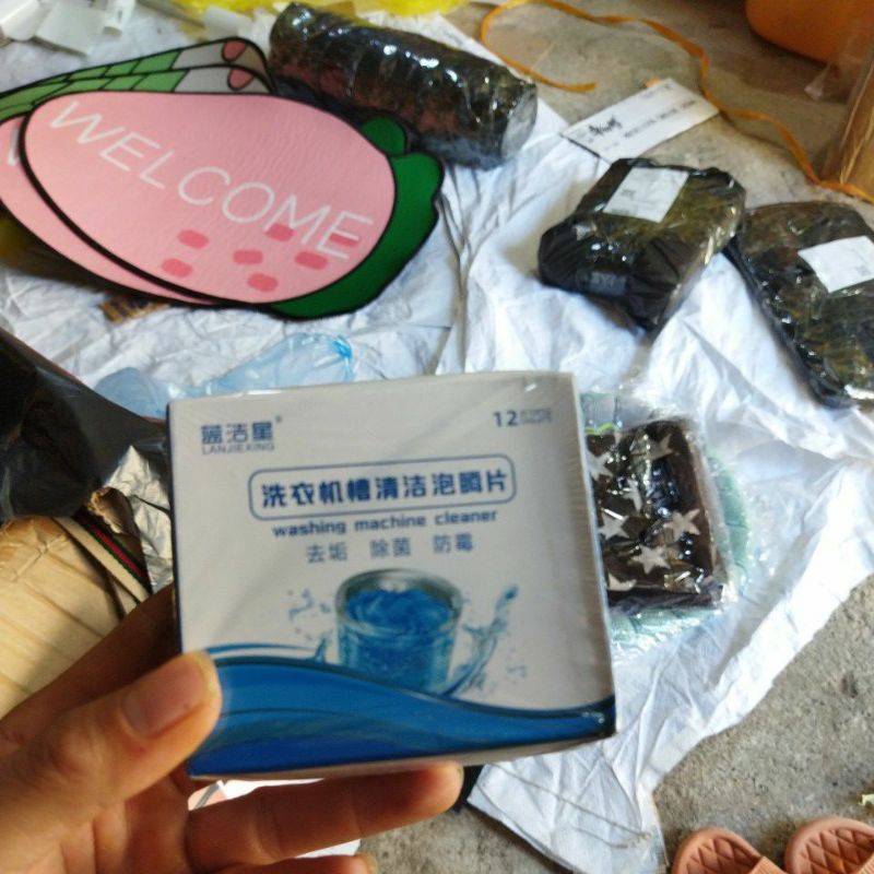 Hộp 12] Viên Tẩy Sạch Lồng Máy Giặt❤️FREESHIP❤️Nhập mã [Tẩy Lồng Máy Giặt] giảm giá 3-10k.Chất Làm Máy Giặt Nhanh Chóng