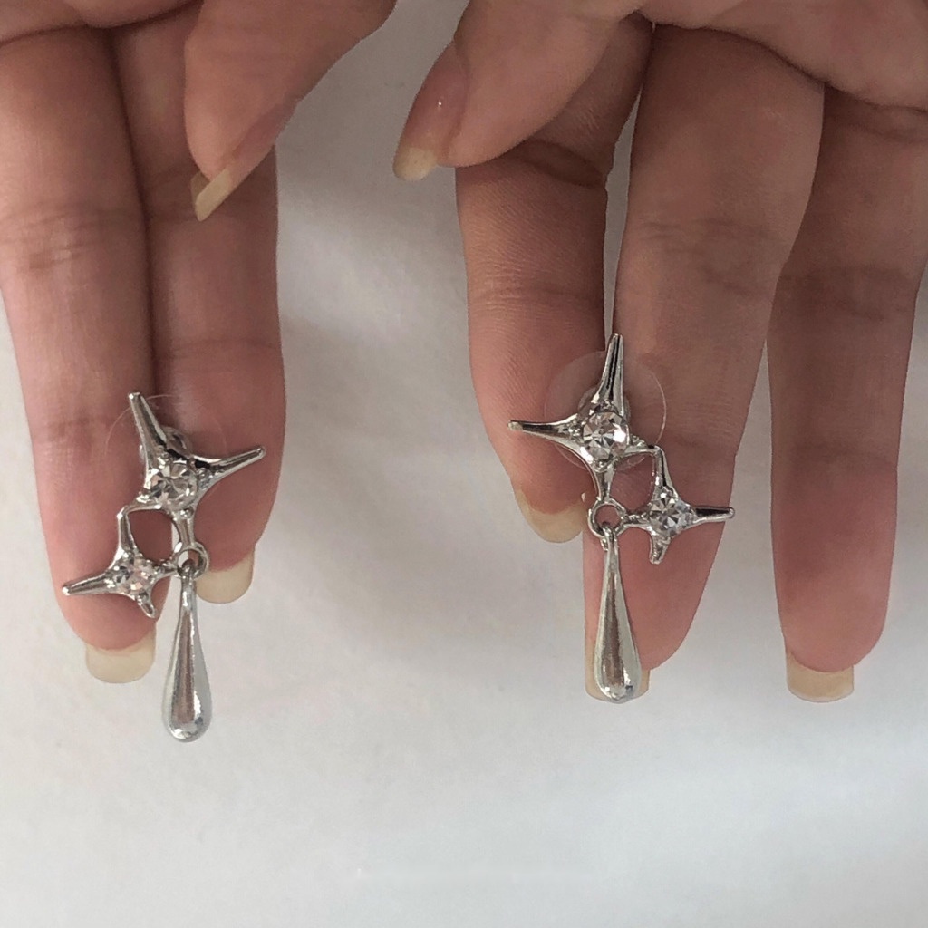 Khuyên Tai Hình Giọt Nước Phong Cách punk Thời Trang