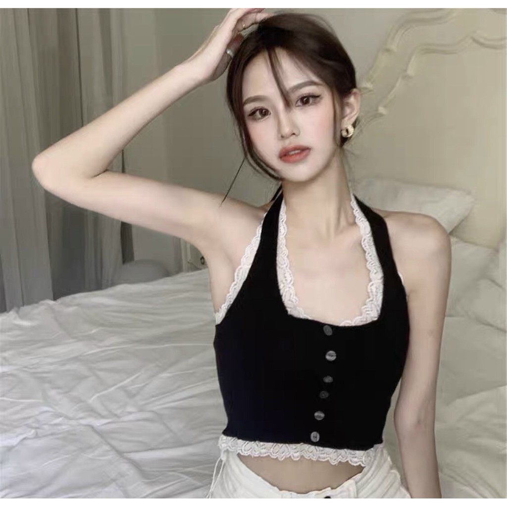 Áo croptop Yếm Phối Ren A5161