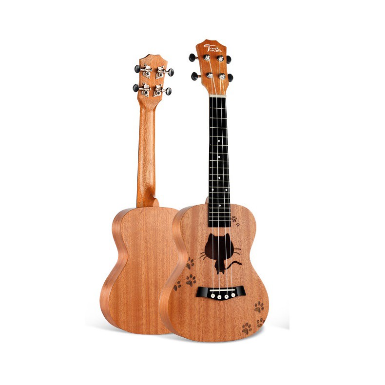 Đàn Ukulele Concert 23 inch Gỗ Mahogany - Hình con mèo