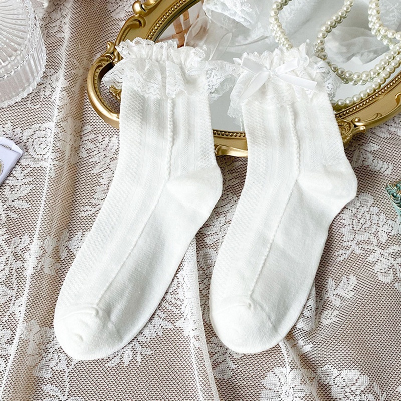 Xiangbao Vớ Thuyền Nhún Bèo Phối Ren Họa Tiết Kẻ Sọc / Trái Tim Ngọt Ngào Phong Cách Lolita Nhật Bản Harajuku