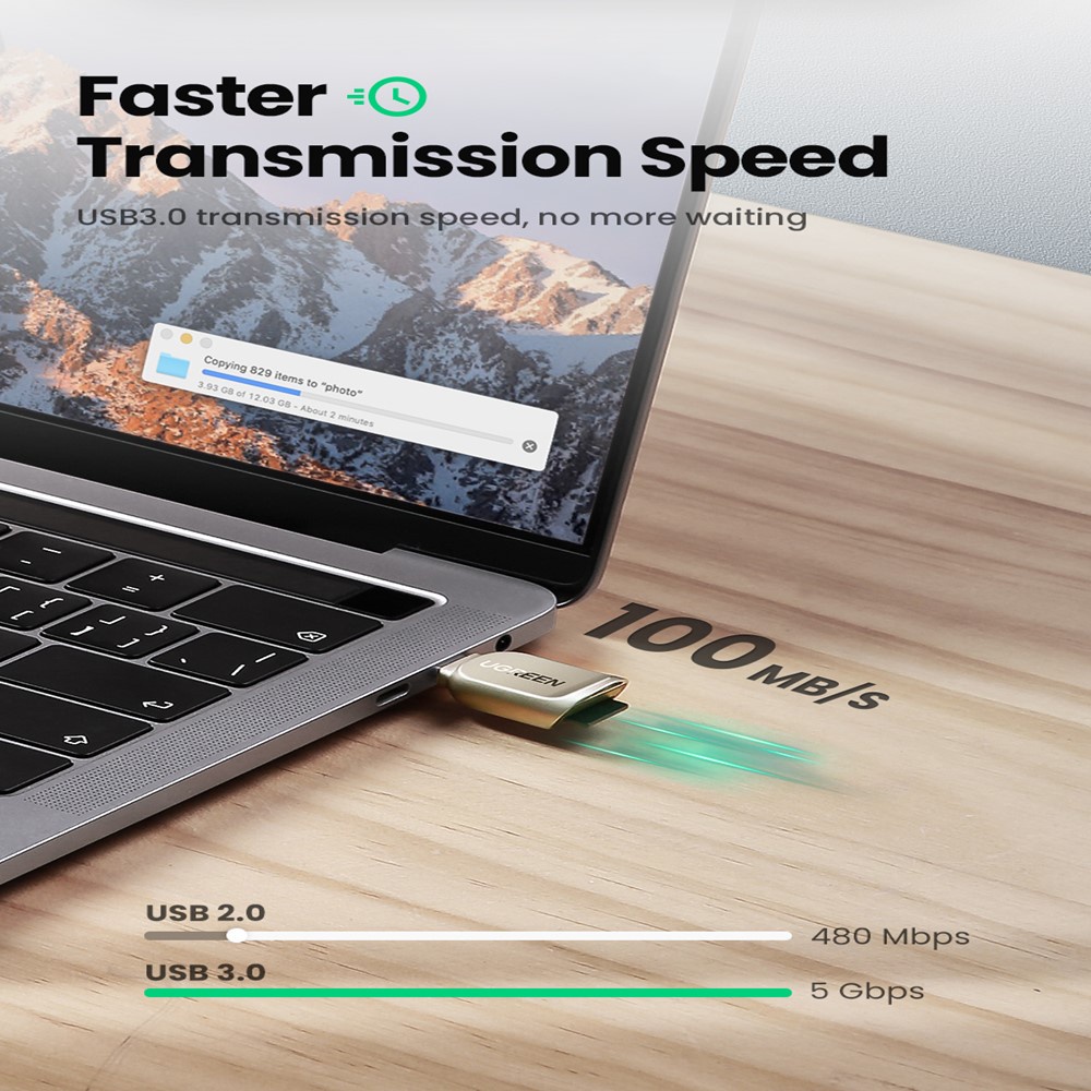 Ugreen Đầu Đọc Thẻ Nhớ tf micro sd type c 3.1 otg