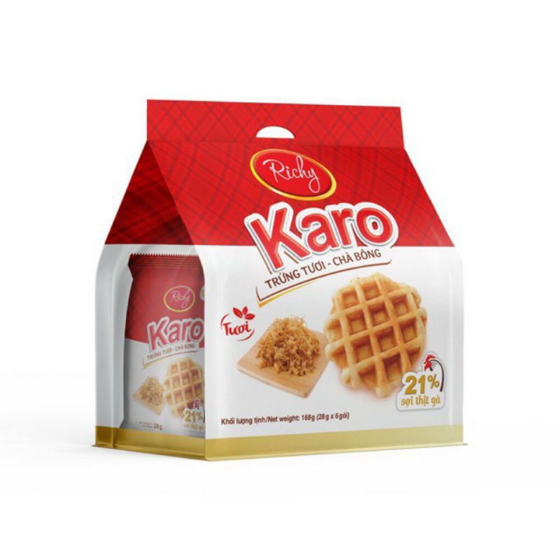 BÁNH TRỨNG TƯƠI KARO SỢI GÀ - GÓI 168G