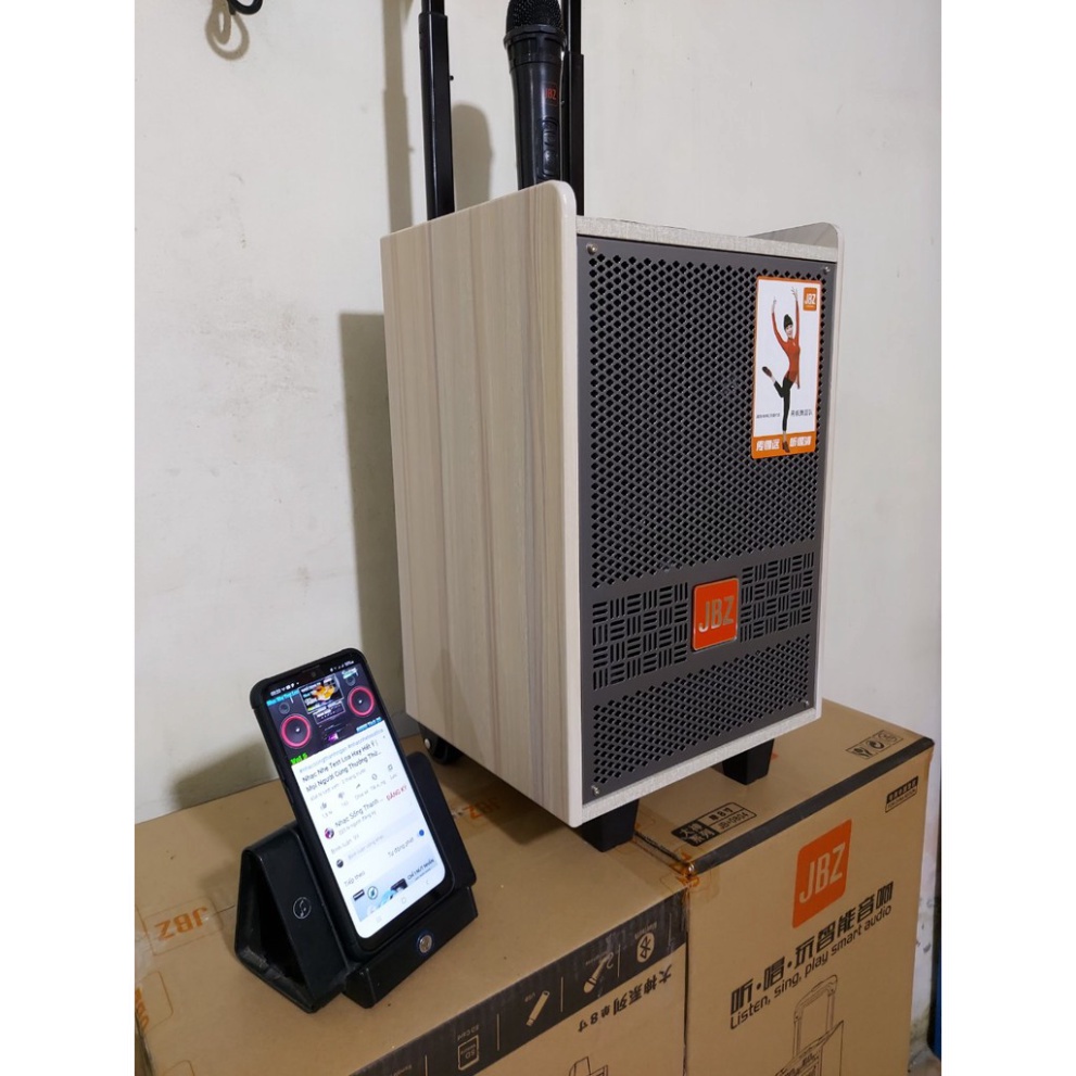 Loa kéo di động JBZ 108-Bass 2 tấcCS-250W+1Micro Không Dây+Remto+adapter sạc+dây tín hiệu tivi