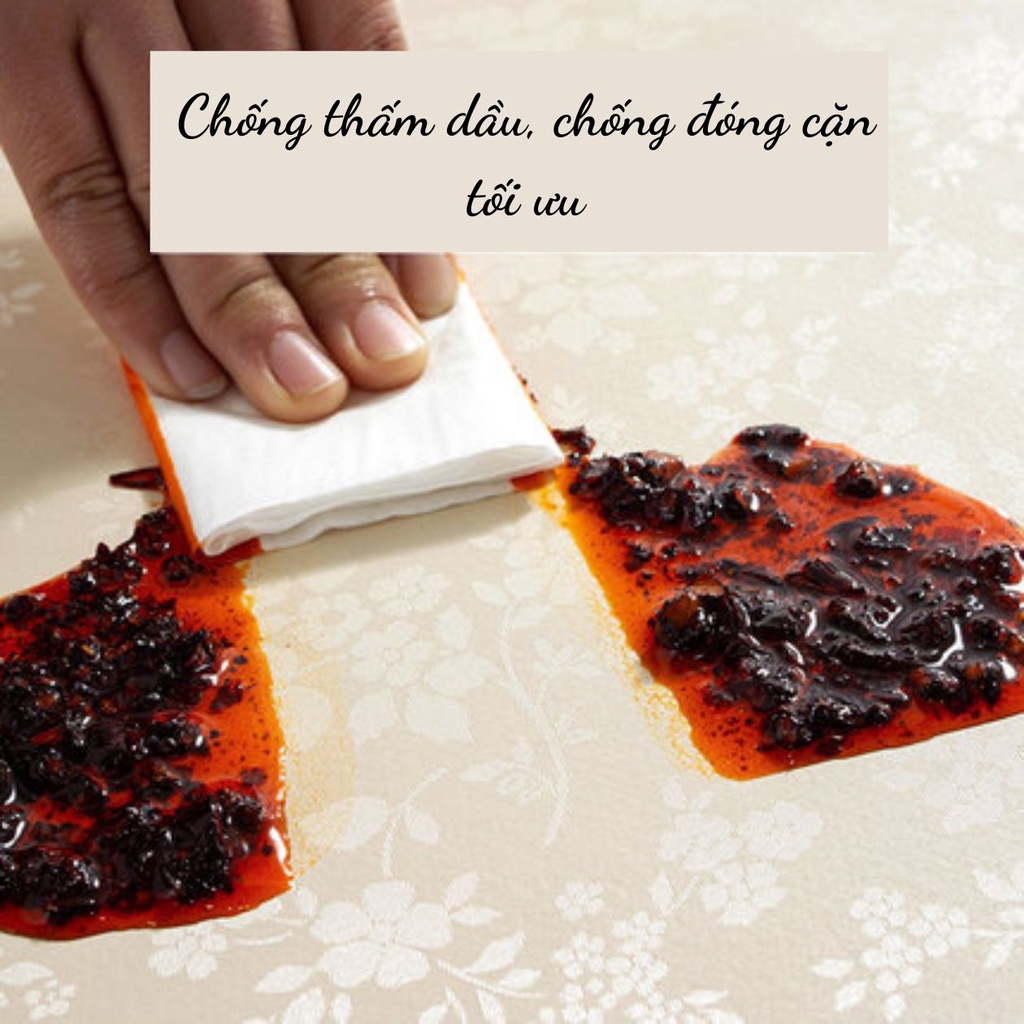 Khăn Trải Bàn Tròn  Vải PU Họa Tiết Hoa In Thêu Phong Cách Châu Âu Khăn Trải Bàn Gia Đình Nhà Hàng Khách Sạn - 0034