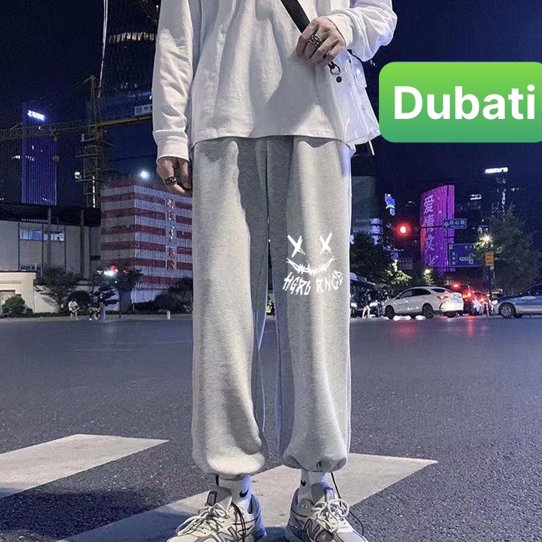 QUẦN JOGGER NAM NỮ UNISEX CHẤT NỈ DÀY DA CÁ ỐNG SUÔNG RỘNG IN HÌNH MẶT CƯỜI PHONG CÁCH SÀNH ĐIỆU NEW - DUBATI FASHION