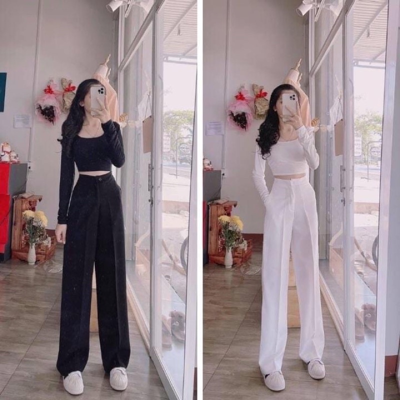 Quần Tây ống xuông lưng cao hách dáng chất vitex Hàn mã 110