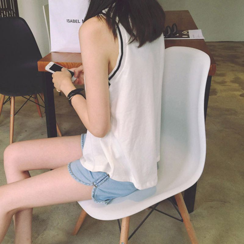 Áo Sát Nách Cổ Tròn Màu Trơn Thiết Kế Dáng Rộng Thoải Mái