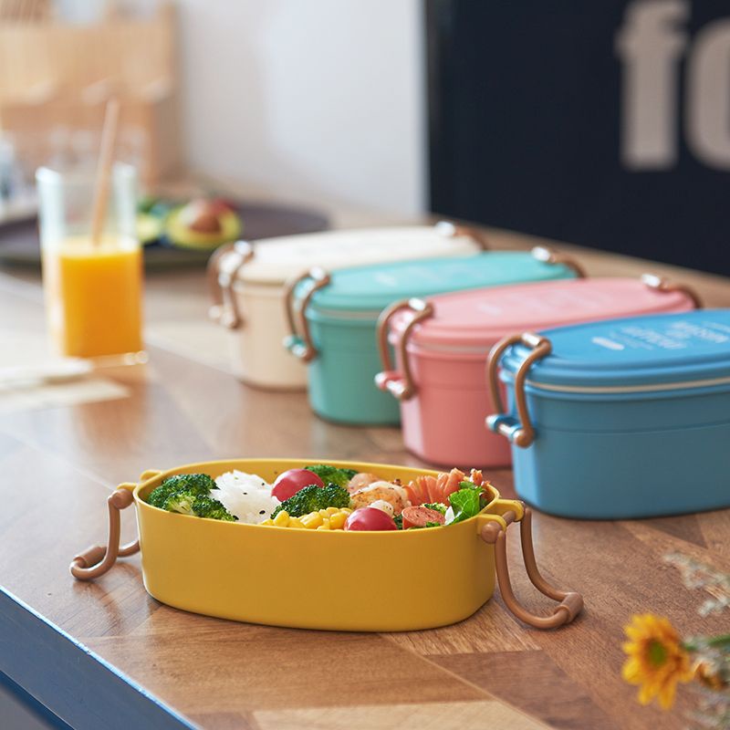 Hộp Đựng Cơm Trưa Phong Cách Nhật Bản Đơn Giản Tiện Dụng Mang Theo Du Lịch Dã Ngoại 2 Tầng