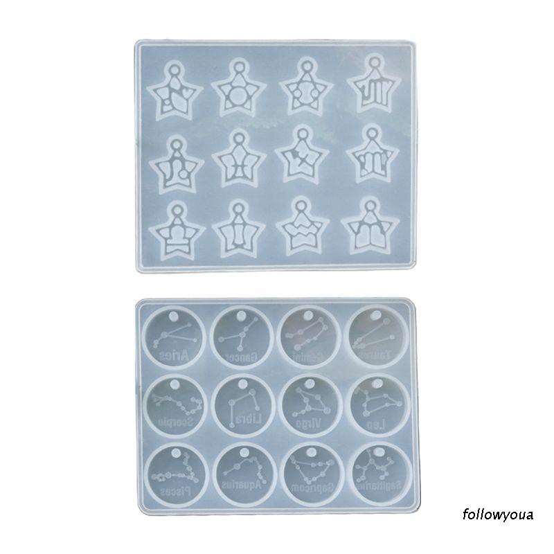 Khuôn Silicone Làm Mặt Dây Chuyền Hình 12 Cung Hoàng Đạo