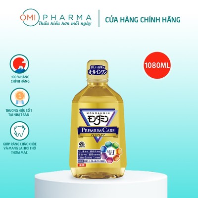 [DATE 1/6/2026] Nước Súc Miệng Mondahmin Ngăn Ngừa Sâu Răng, Bảo Vệ Nướu, Làm Thơm Miệng MOUTHWASH PREMIUM CARE 1080ml
